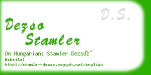 dezso stamler business card